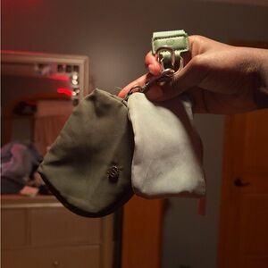 Green and Light Gray Mini Pouch Set